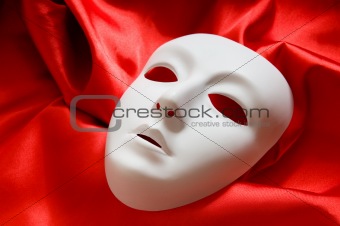 Theatre concept with the white plastic masks