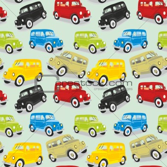 seamless pattern isolated old cars