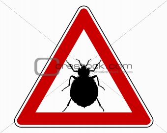 Bedbug warning sign
