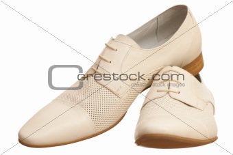 Pair of white men shoes