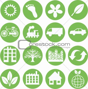 green ecology icons