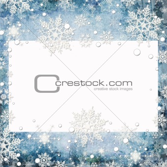 Abstract winter background with snowflakes and place for text 