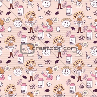 cute cartoon seamless pattern