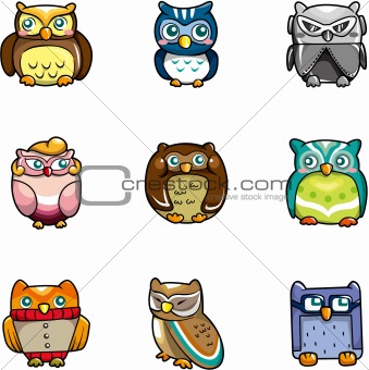 cartoon owls icon