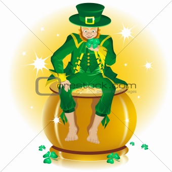 Saint Patrick and pot gold