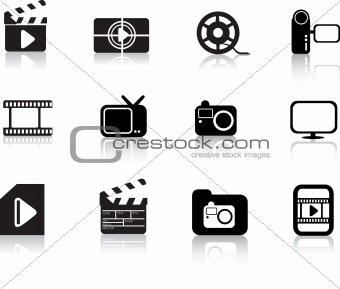 Photo and multimedia icon set
