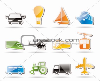 Simple Transportation and travel icons