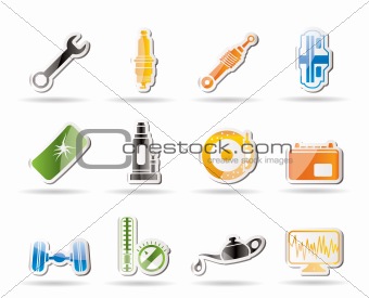 Simple Car Parts and Services icons