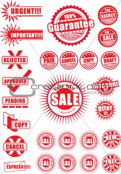 Collection of grunge & sale icon