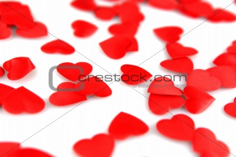 Red hearts confetti