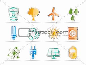 Ecology, energy and nature icons