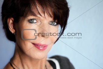 Mature woman portrait with short hair