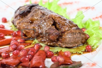 beef steak with pomegranate