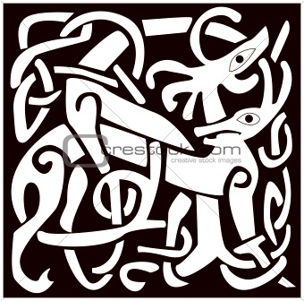 A vector illustration of a Celtic animal with a beautiful design, isolated on white background. Great for tattoo or artwork.