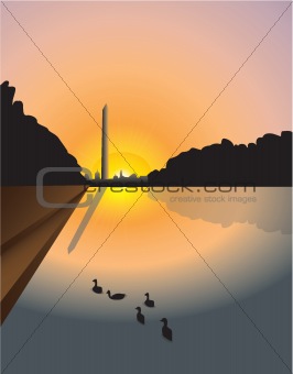Washington monument sunset