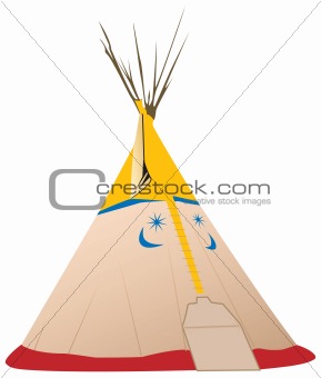 Vector Ti-pi illustration - Native american