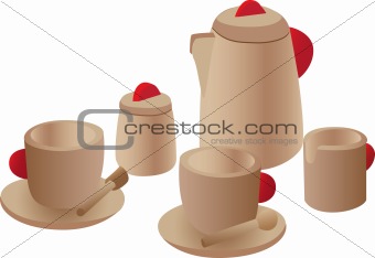 Wooden play tea set