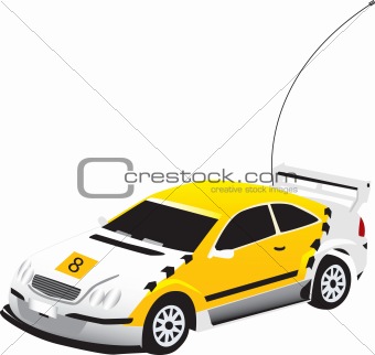 A vectorized yellow toy car