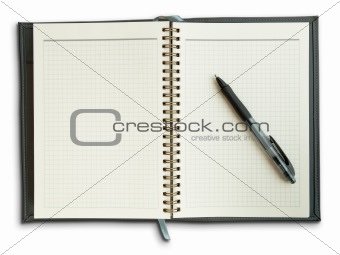 Black pen on a notebook