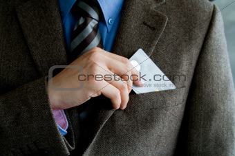 Business man with credit card