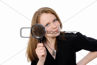 Eye and magnifying glass