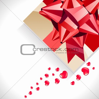 Gift box with big red bow