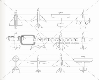 different types of plane icons
