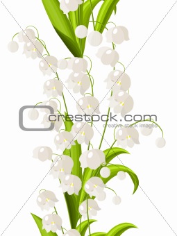 Seamless border with lily of the valley