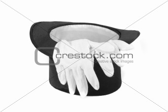 Black magic hat and gloves