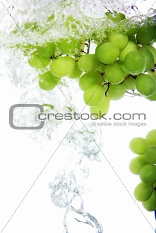 Grape dropped into water