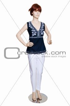 Mannequin with clothing isolated on white