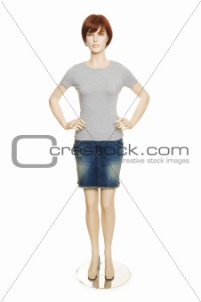Mannequin with clothing isolated on white