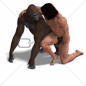 the apeman and the gorilla are ground friends