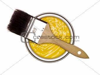  Yellow Paint can with brush