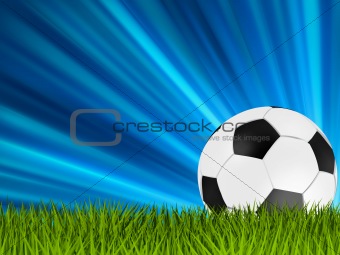 Football or soccer ball on grass. EPS 8