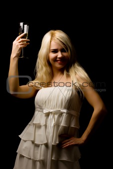Woman with Champagne Glass