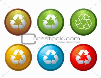 Vector recycle buttons icons symbols illustration
