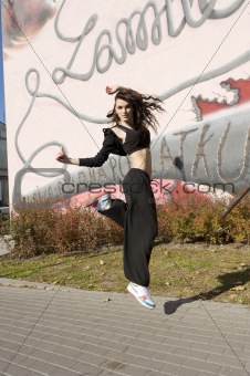 modern dancer girl outdoor