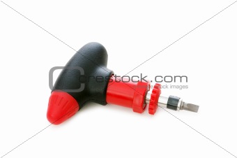 Hand screwdriver isolated on the white background