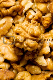 Background made of fresh walnut nuts