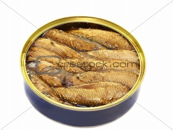 Tasty sprats isolated on a white background 