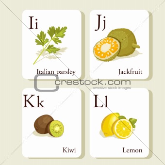 Fruits and vegetables  alphabet cards
