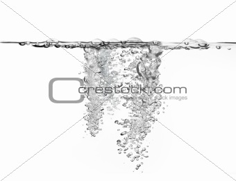 large amount of air bubbles in water