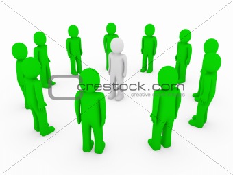 3d human circle green white 