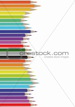 Sheet with colorful pencils