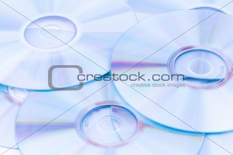 CD discks arranged at the background