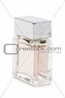Bottle of perfume isolated on the white 