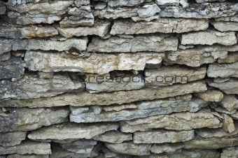 Wall from limestone