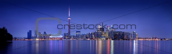 Toronto skyline at dusk (8:10 at night)