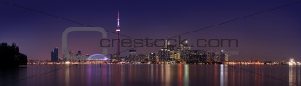 Toronto skyline at dusk (8:30 at night)